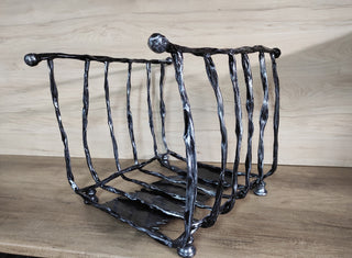 Handmade Metal Firewood Basket: Rustic Fireplace Log Holder