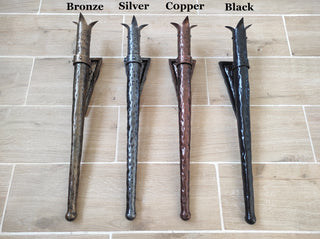 Hand Forged Wrought Iron Viking Torch Sconce - Medieval Wall Lantern