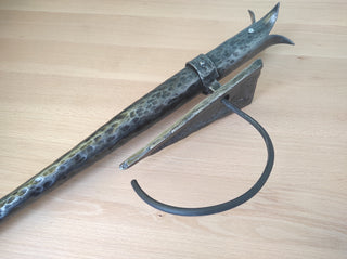 Hand Forged Wrought Iron Viking Torch Sconce - Medieval Wall Lantern
