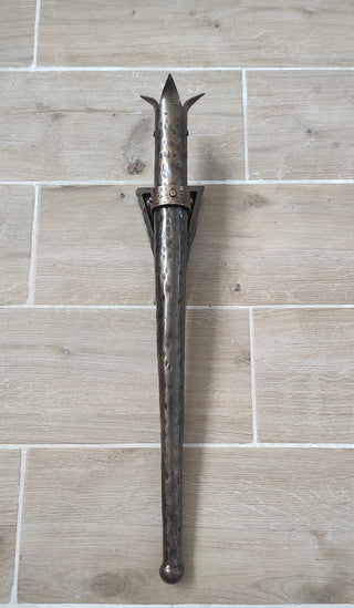 Hand Forged Wrought Iron Viking Torch Sconce - Medieval Wall Lantern