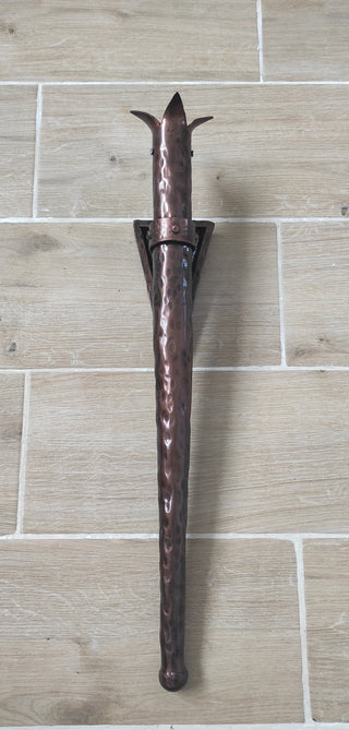Hand Forged Wrought Iron Viking Torch Sconce - Medieval Wall Lantern
