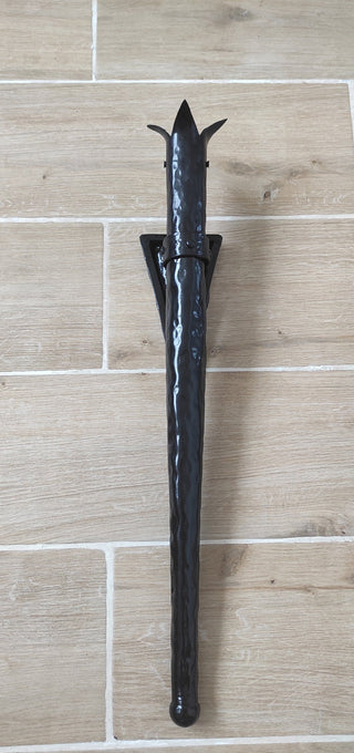 Hand Forged Wrought Iron Viking Torch Sconce - Medieval Wall Lantern