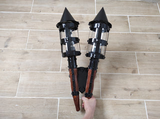 Handmade Medieval Wall Sconce: Outdoor Double Torch Light