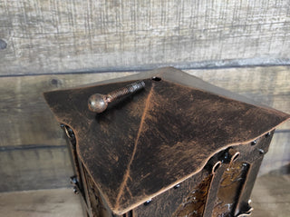 Handmade Wrought Iron Lantern: Medieval Style Table Lamp