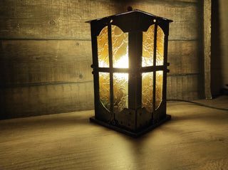 Handmade Wrought Iron Lantern: Medieval Style Table Lamp
