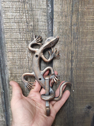 Wall Hook, forged hook, metal hook, clothes hook, handmade hook, lizard hook