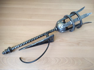 Hand Forged Wrought Iron Wall Sconce: Medieval Viking Torch Lantern