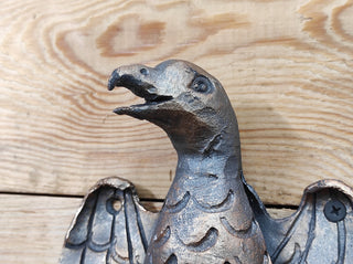 Handmade Forged Eagle Double Wall Hook: Metal Clothes Hanger