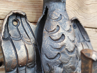 Handmade Forged Eagle Double Wall Hook: Metal Clothes Hanger