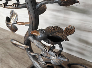 Handmade Forged Bird Table Lamp with Shade