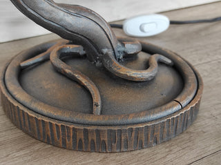 Handmade Forged Bird Table Lamp with Shade