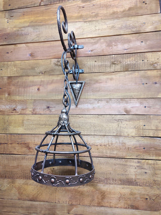 Hand Forged Metal Wall Lamp: Medieval Style Lighting