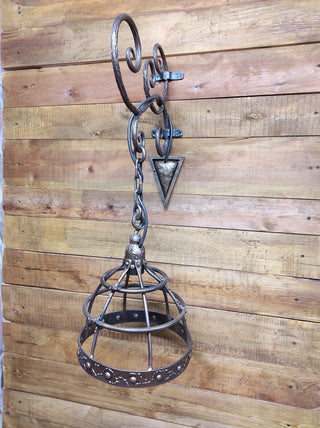 Hand Forged Metal Wall Lamp: Medieval Style Lighting