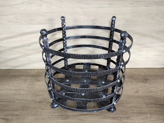 Handmade Metal Firewood Basket: Rustic Fireplace Log Holder