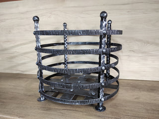Handmade Metal Firewood Basket: Rustic Fireplace Log Holder