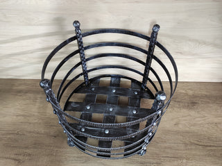 Handmade Metal Firewood Basket: Rustic Fireplace Log Holder