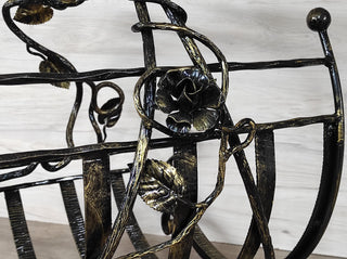 Handmade Wrought Iron Firewood Basket: Fireplace Log Holder