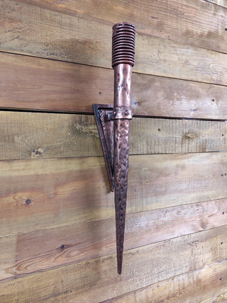 Hand Forged Wrought Iron Viking Torch Sconce - Medieval Wall Light