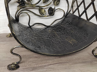 Handmade Wrought Iron Firewood Basket: Decorative Fireplace Storage