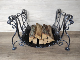 Firewood storage, fireplace accessories, basket for fireplace