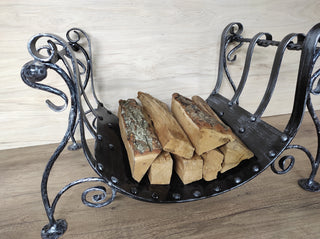 Firewood storage, fireplace accessories, basket for fireplace