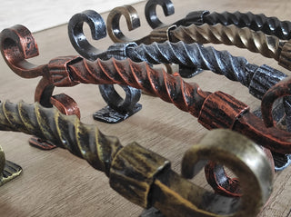 Hand Forged Twisted Metal Barn Door Handle: Rustic Medieval Decor