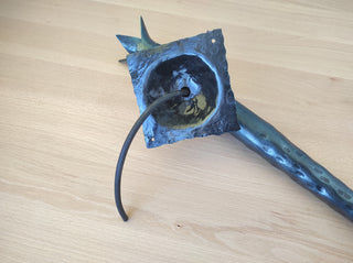 Hand Forged Wrought Iron Wall Sconce: Viking Medieval Torch Lantern