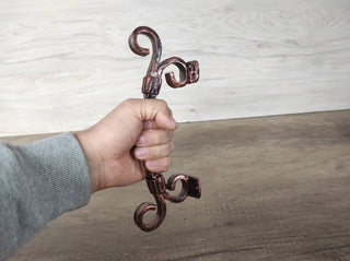 Hand Forged Twisted Metal Barn Door Handle: Rustic Medieval Decor