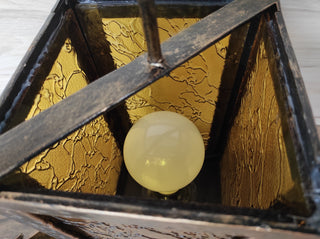 Handmade Wrought Iron Table Lamp: Viking Decor Lantern