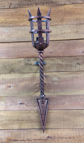 Medieval torch, wrought iron sconce