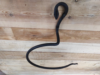 Handmade Wrought Iron "Snake" Towel Ring - Black Metal Towel Holder