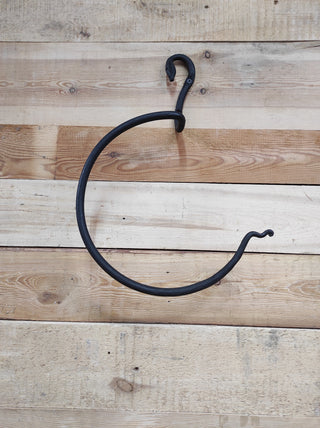 Handmade Wrought Iron "Snake" Towel Ring - Black Metal Towel Holder