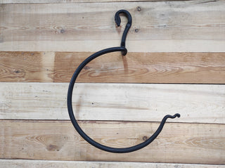 Handmade Wrought Iron "Snake" Towel Ring - Black Metal Towel Holder