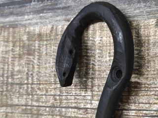 Handmade Wrought Iron "Snake" Towel Ring - Black Metal Towel Holder