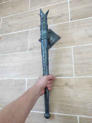 Hand Forged Wrought Iron Wall Sconce: Viking Medieval Torch Lantern