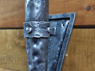 Hand Forged Wrought Iron Viking Sconce Torch - Medieval Wall Lantern