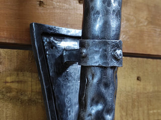 Hand Forged Wrought Iron Viking Sconce Torch - Medieval Wall Lantern
