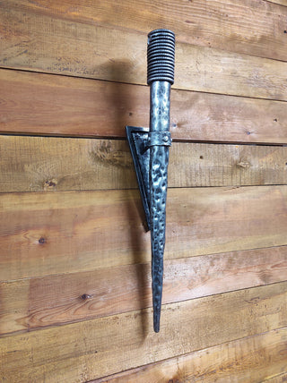 Hand Forged Wrought Iron Viking Sconce Torch - Medieval Wall Lantern