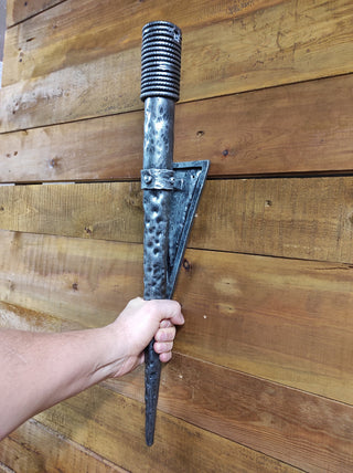 Hand Forged Wrought Iron Viking Sconce Torch - Medieval Wall Lantern
