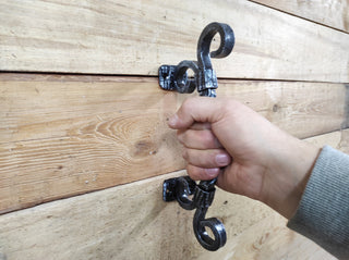 Hand Forged Barn Door Handle: Twisted Metal, Rustic Medieval Decor