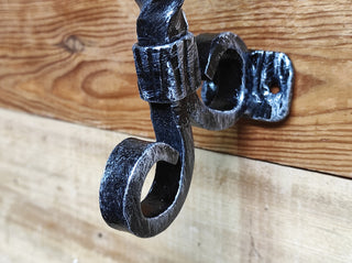 Hand Forged Barn Door Handle: Twisted Metal, Rustic Medieval Decor