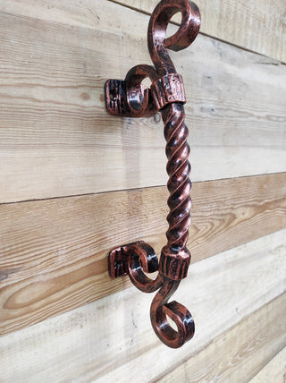 Hand Forged Barn Door Handle: Rustic Medieval Metal Hardware