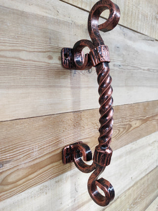 Hand Forged Barn Door Handle: Rustic Medieval Metal Hardware