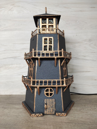 Handmade Wrought Iron Lighthouse Lamp: Bedside Night Light