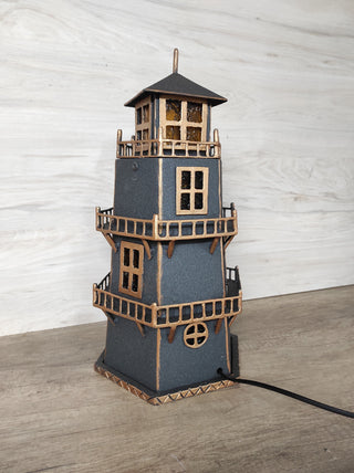 Metal table lamp, lighthouse night light, bedside lamp, wrought iron lamps, wrought iron decor, lantern,