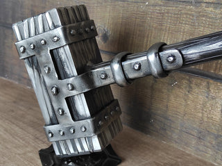 Hand Forged Wrought Iron Viking Hammer: Decorative Thor Hammer
