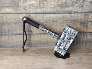 Hand Forged Wrought Iron Viking Hammer: Decorative Thor Hammer