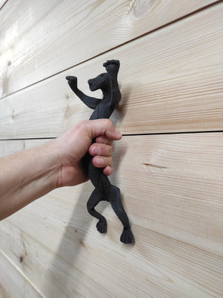 The door handle dog, barn door handle, door handle, metal handle, hand forged handle