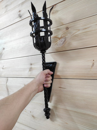 Wall sconce torch, Viking sconce torch, Medieval sconce torch, Viking lantern, Wall lantern, Wrought iron sconces, Medieval lantern