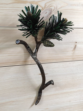 Branch Door handle, Pine branch door handle, Metal handle, Hand forged handle, Barn door pull, Door decor, Wrought hardware, forged handle